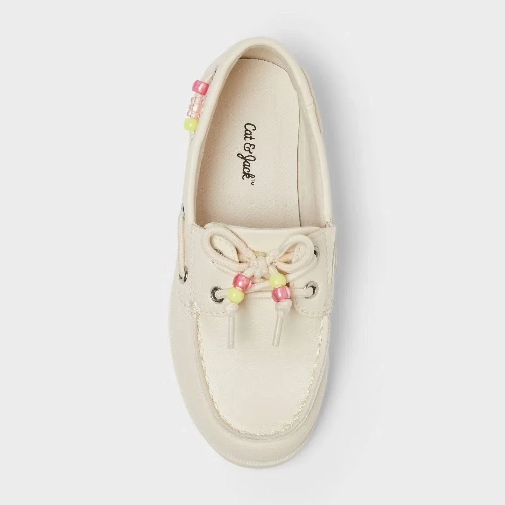 Little Girl Remy Boat Shoes by Cat & Jack Off White Size 2 New With Tags